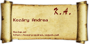 Kozáry Andrea névjegykártya
