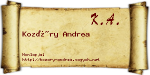 Kozáry Andrea névjegykártya