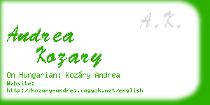 andrea kozary business card
