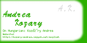 andrea kozary business card